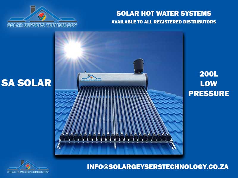 SA Solar 200 Liter Low-pressure Solar Geyser